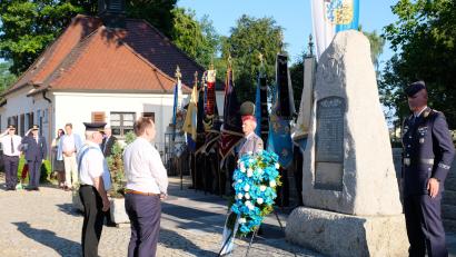 Bild: do
Das Doppeljubiläum des Soldaten- und Kameradschaftsvereins Speichersdorf begann mit einer Gedenkfeier am Soldaten-Ehrenmal.