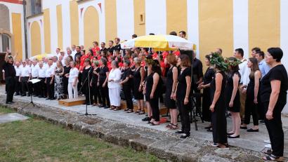 Bild: do
Zum Schluss des Konzerts vereinigten sich die fünf Chöre aus der Sängergruppe Weiden, um mit dem Publikum ein "Singen macht Spaß und munter" anzustimmen.