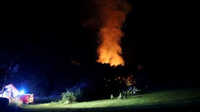 Bild: zema-medien.de/dpa
Feuerwehrleute sind an einem Brand im Einsatz. Rund 100 Einsatzkräfte der Feuerwehr haben in der Nacht zum Samstag einen Brand auf einem Bauernhof in Bernried bekämpft.