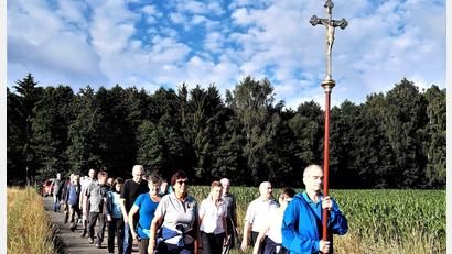 Bild: lg
Nach ihrem Aufbruch in aller Herrgottsfrüh um drei Uhr erlebten die über 30 Wallfahrer, wie es auf ihrem Zug zum Fahrenberg allmählich hell wurde und die Sonne die Morgenfrische vertrieb.