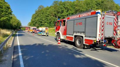 Bild: Feuerwehr Kemnath
Die Feuerwehr Kemnath sicherte die Unfallstelle ab.