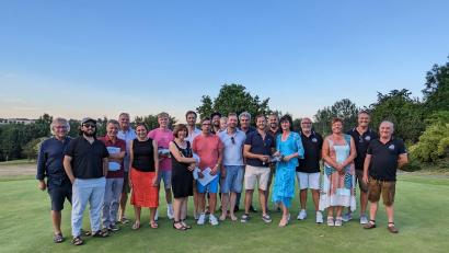 Bild: Golfclub Stiftland/exb
Der "Preis des Präsidiums" ist auf der Anlage des Golfclubs Stiftlands ausgespielt worden. Im Bild die Teilnehmenden mit Präsident Herbert Bäuml (rechts).