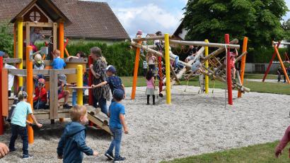 Bild: bnr
Der neu gestaltete Spielplatz in der Von-Rieneck-Straße wird von den Kindern gut angenommen.