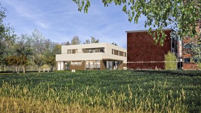 Bildmontage: Architekturbüro Kuchenreuther/exb
Tolle Lage direkt am Radweg mit Blick auf den Auensee: Diese Visualisierung zeigt, wie das geplante Gasthaus samt Wohnung im Obergeschoss aussehen soll.