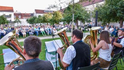 Bild: Stephan Huber
Bockl-Blech aus Waidhaus spielte diesmal bei der Sonntagsserenade im Maltesergarten in Amberg.