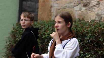 Bild: Florian Wein/exb
Das "Kids-Special" zur Burg Thanstein mit Annika und Jonah Gitter wird am Tag des offenen Denkmals "von Mittag bis Mitternacht" vom Ovigo-Theater angeboten.