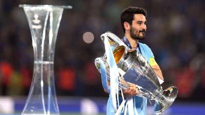 Bild: Martin Rickett/Press Association/dpa
Gewann in diesem Jahr mit Manchester City die Champions League: Ilkay Gündogan, der mittlerweile beim FC Barcelona spielt.