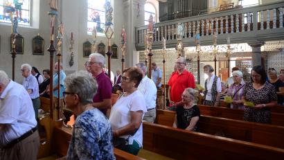 Bild: Kunz
Die Andacht in der St.-Sebastian-Kirche am Tag des offenen Denkmals ist gut besucht.