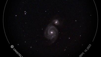 Bild: Norbert Mitlmeier/exb
Die "Whirlpool Galaxy", gesehen vom Dorfplatz in Ursensollen aus.