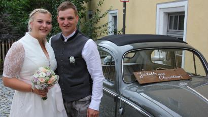 Bild: kro
Judith Weiß und Christian Beer gaben sich am Samstag im Kunsthaus das Jawort.