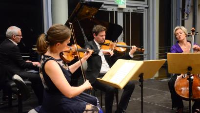 Bild: Kunz
Markus Becker (Klavier), Veronika Eberle (Violine), Adrien La Marca (Viola) und Quirine Viersen (Violoncello) präsentieren unter anderem das Klavierquartett a-Moll von Max Reger .