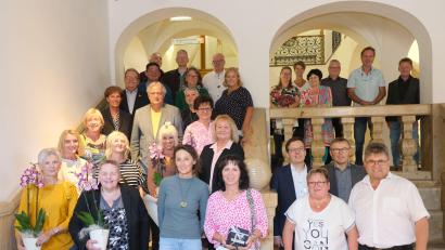 Bild: Klinikum/Dietl/exb
Ehrungen und Verabschiedungen standen im Klinikum St. Marien in Amberg auf der Tagesordnung
