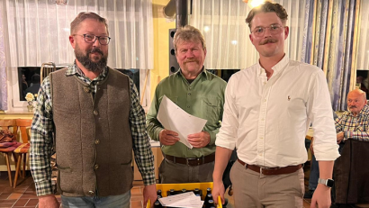 Bild: Gilch/exb
In der Mannschaftwertung haben die "Brücklingshofer Boum", im Bild mit Rudi Krippner, die Nase vorne.