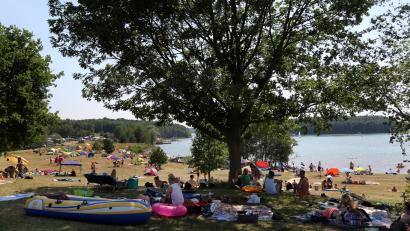 Bild: Gerhard Götz
Die Liegeweisen - wie hier am Steinberger See - sind an heißen Tagen dicht belegt. Im Sommer konnten Gäste mit dem Bus von Schwandorf ins Seenland fahren. Die Nachfrage war ernüchternd.