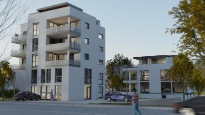 Bild: Raik Kohn/exb
Die Animation zeigt den neuen Wohnkomplex "Speicher-Quartier", der anstelle der alten Lagerhausgebäude errichtet wird.