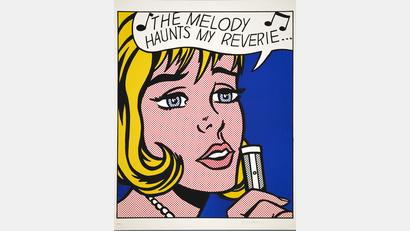 Bild: Kunstsammlungen Chemnitz/Frank Krüger
Auch Pop-Art-Meister Roy Lichtenstein gehört zur Sammlung Thomas.
Roy Lichtenstein, The melody haunts my reverie, aus: 11 Pop Artists, Volume II, 1965, Farbserigrafie, 76,5 x 61 cm, Kunstsammlungen Chemnitz, Grafiksammlung Brigitte und Hans Robert Thomas © Estate of Roy Lichtenstein / VG Bild-Kunst, Bonn 2023, Foto: Kunstsammlungen Chemnitz/Frank Krüger
