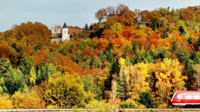 Bild: ds
Schloss Neidstein im herbstlichen Mischwald.