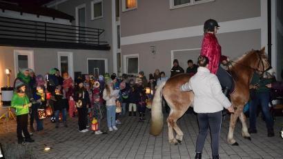 Bild: gi
Kinder freuten sich mit ihren Eltern beim Martinszug durch Heumaden. Angeführt wurde der Umzug von Beate Kleber auf dem Pferd.