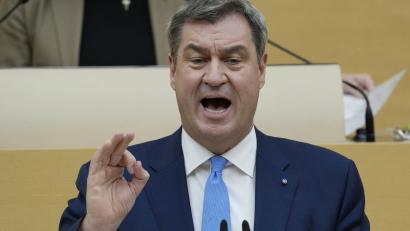 Bild: Uwe Lein/dpa
Markus Söder bei seiner ersten Regierungserklärung der neuen Wahlperiode.