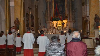 Bild: dob
Dekan Alexander Hösl und Pfarrvikar Ronald Liesaus feierten mit den Kirchenbesuchern das Patrozinium der Stadtpfarrkirche "Maria Immaculata".
