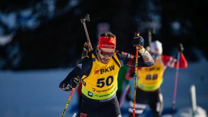Archivbild: Kevin Voigt
Johannes Donhauser (Nummer 50) im Januar diesen Jahres bei der Biathlon-EM in Lenzerheide. Der Oberpfälzer Biathlet hat auch in diesem Winter mit Krankheiten zu kämpfen.