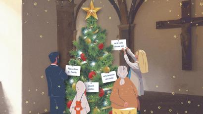 Grafik: Laura Fröhler
Weihnachten im Exerzitienhaus: Die Menschen, die Weihnachten hier verbringen, kommen mit verschiedensten Anliegen.