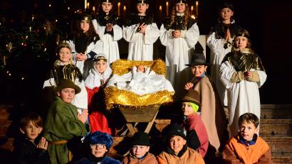 Bild: Kunz
Die Geburt Christi steht im Zentrum des Krippenspiels bei der Kinderchristmette in Herz Jesu