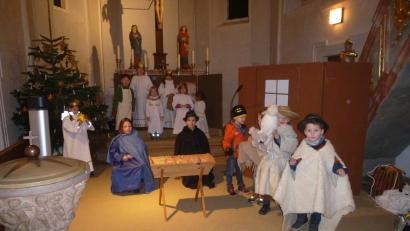 Bild: bk
Ein Krippenspiel bildete in der evangelischen Familien-Christvesper den Mittelpunkt.