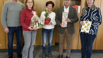 Bild: Stadt Windischeschenbach/exb
Thomas Weidner, Petra Käs (von links), Karlheinz Budnik, und Annette Spreitzer (rechts)verabschieden Anita Michl in den Ruhestand.