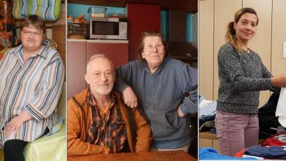 Bild: Gabi Schönberger
Andrea Gebhard (links) ist Frührentnerin in Weiden, das Ehepaar Franz und Jaroslava Kraus lebt in Waidhaus, Susanne Menzel zieht in Weiden alleine drei Töchter groß. Sie alle sind Kunden der Tafel in Weiden und haben in unserer Serie "Gesichter der Armut" Einblick in ihr Leben mit wenig Geld gegeben. 	Bilder: Gabi Schönberger (2) / Sonja Kaute (1)