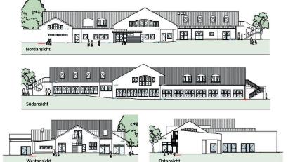 Bild: Plan: Architekturbüro Horstmann + Partner 
Die Kindertagesstätte erhält nach der Generalsanierung mit neuem Heizkonzept, räumlichen Veränderungen und dem Neubau einer Mensa einen neuen Stellenwert.