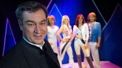 Bild: Sven Hoppe/dpa
CSU-Chef Markus Söder besucht das ABBA-Museum in Stockholm.