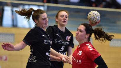Bild: ham
Alina Just (rechts) traf drei Mal für die HSG.