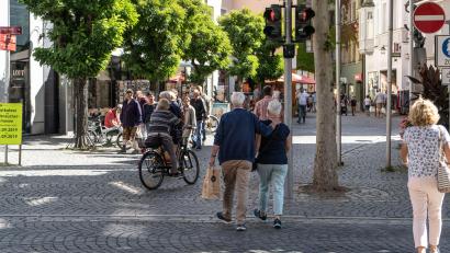 Archivbild: Lukas Meister
In der Weidener Fußgängerzone wird ab dem 11. März gebaut. Fußgänger können die Baustelle jedoch passieren.