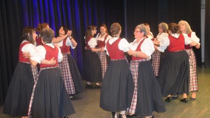 Bild: fz
Die Volkstanzgruppe der Flosser Landfrauen eröffnet den Landfrauentag in der Neustädter Stadthalle.