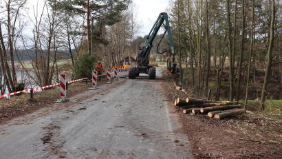 Bild: Stadt Tirschenreuth/exb
Erste vorbereitende Maßnahmen zur Dammsicherung wurden bereits getroffen.