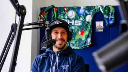 Bild: tow
Nardo Nagtzaam, der Niederländer im Dress der Blue Devils Weiden, war zu Gast in der neuen Folge des "Powerplay"-Podcasts.