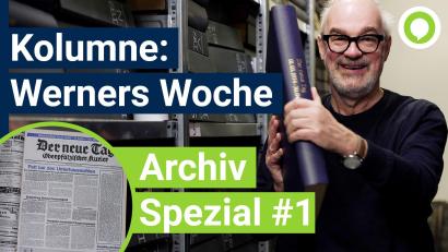 Bild: Christian Gold
Frank Werner schaut ins Archiv von "Der neue Tag" aus dem Jahr 1974.