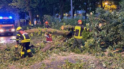 Bild: Mike Seeboth/dpa
Ein Unwetter fegt über Deutschland hinweg, sorgt in einigen Regionen für Sachschäden.