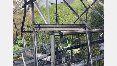 Bild: Polizei Sulzbach-Rosenberg/exb
In Gallmünz ist ein Gartenhaus abgebrannt.