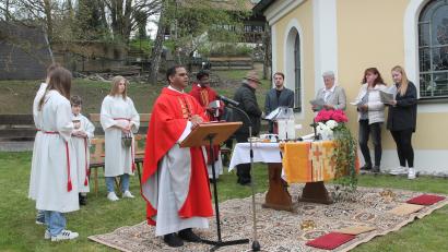 Bild: pi
"Wir sind mit dem heiligen Georg eine lebendige Gemeinde in Christus", sagt Pfarrer John Subash Vincent.