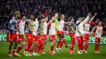 Bild: Tom Weller/dpa
Party in der Champions League: Der FC Bayern zieht gegen Arsenal London ins Halbfinale der Champions League ein.