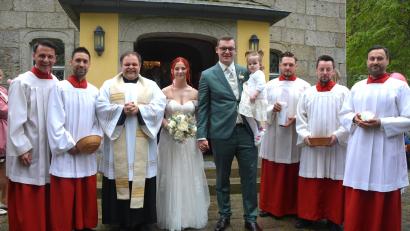 Bild: jr
Celine und Hans Fick haben in Bärnau geheiratet. Mit dabei war Tochter Helene.