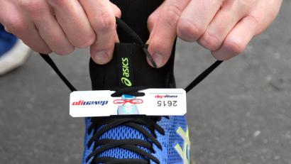 Bild: Alexander Unger
Beim Nofi-Lauf löst ein Chip am Schuh die Zeitnahme aus.