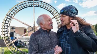 Bild: Stephan Huber
Reinhold Escherl (links) und Andy Kuntz bei den Proben zum Welttheater-Stück "Der Herbst des Winterkönigs".