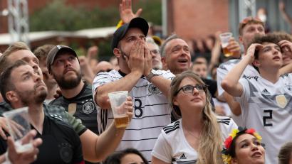 Symbolbild: Paul Zinken/dpa
Mitfiebern bei Spielen der deutschen Fußballnationalmannschaft: Das kann man vorerst bei drei Terminen im Wiesauer Sportzentrum.