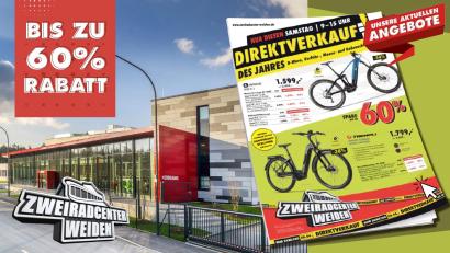 Bild: Zweiradcenter Weiden
Am 8. Juni 2024 ist beim Zweiradcenter Weiden (Am Forst 17b, Weiden) Direktverkauf.