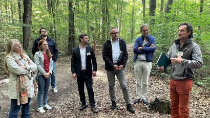 Bild: Susanne Schwab
Ambergs Forstamtsleiter Martin Seits (rechts) erläuterte den Teilnehmern des "Ge(h)sprächs" bei einem Spaziergang durch den Stadtwald am Mariahilfberg die Prinzipien eines nachhaltigen Waldumbaus.
