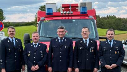 Bild: jma
Die Geehrten der Feuerwehr Holnstein-Mittelreinbach (von links) Markus Guttenberger, Martin Friedrich, Jürgen Walther, Gerhard Pürner und Gerd Pürner.