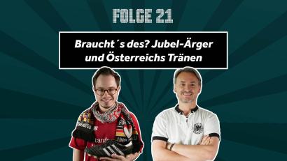 Grafik: Marina Gube
In der 21. Folge von "Heim-EM - das Update" sprechen Stefan Puhane und Florian Bindl über Österreichs Aus und die deutschen Chancen aufs Halbfinale.